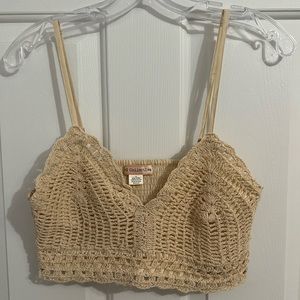 Tan crochet top
